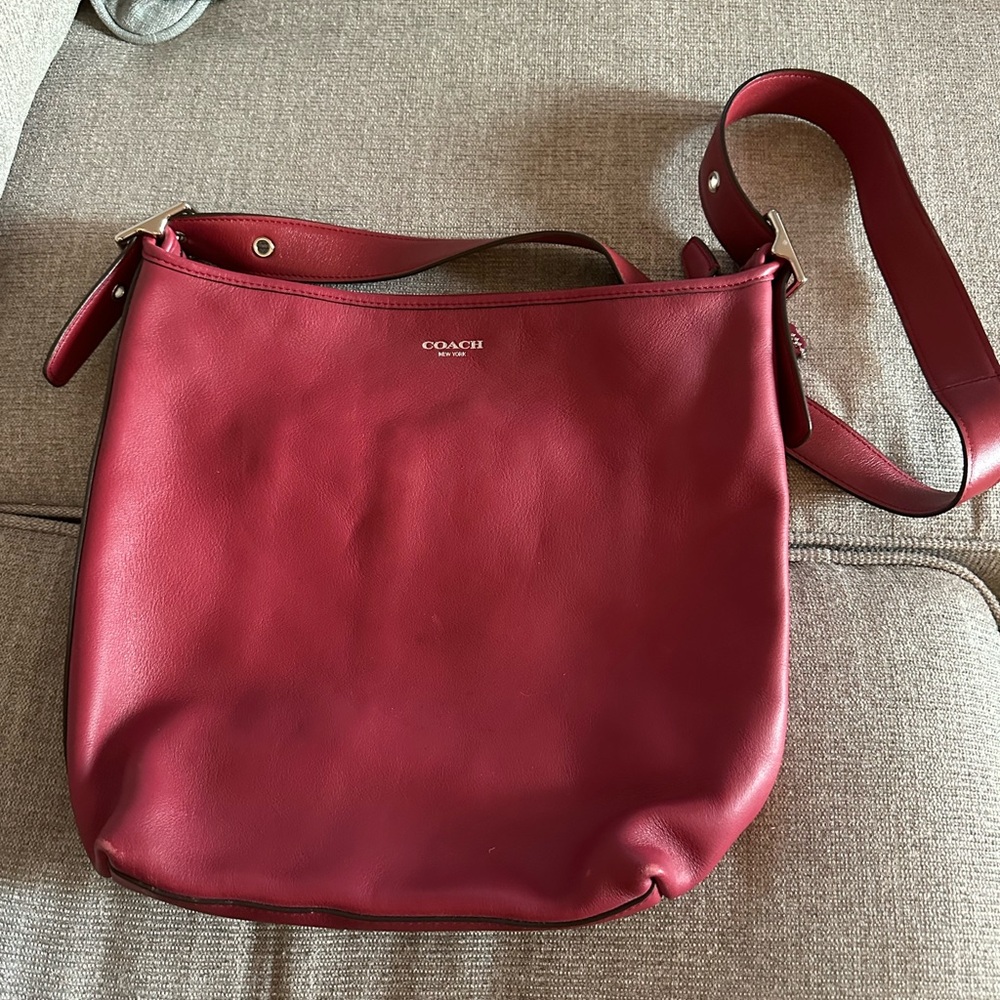 Coach Burgundy Leather Shoulder Bag
